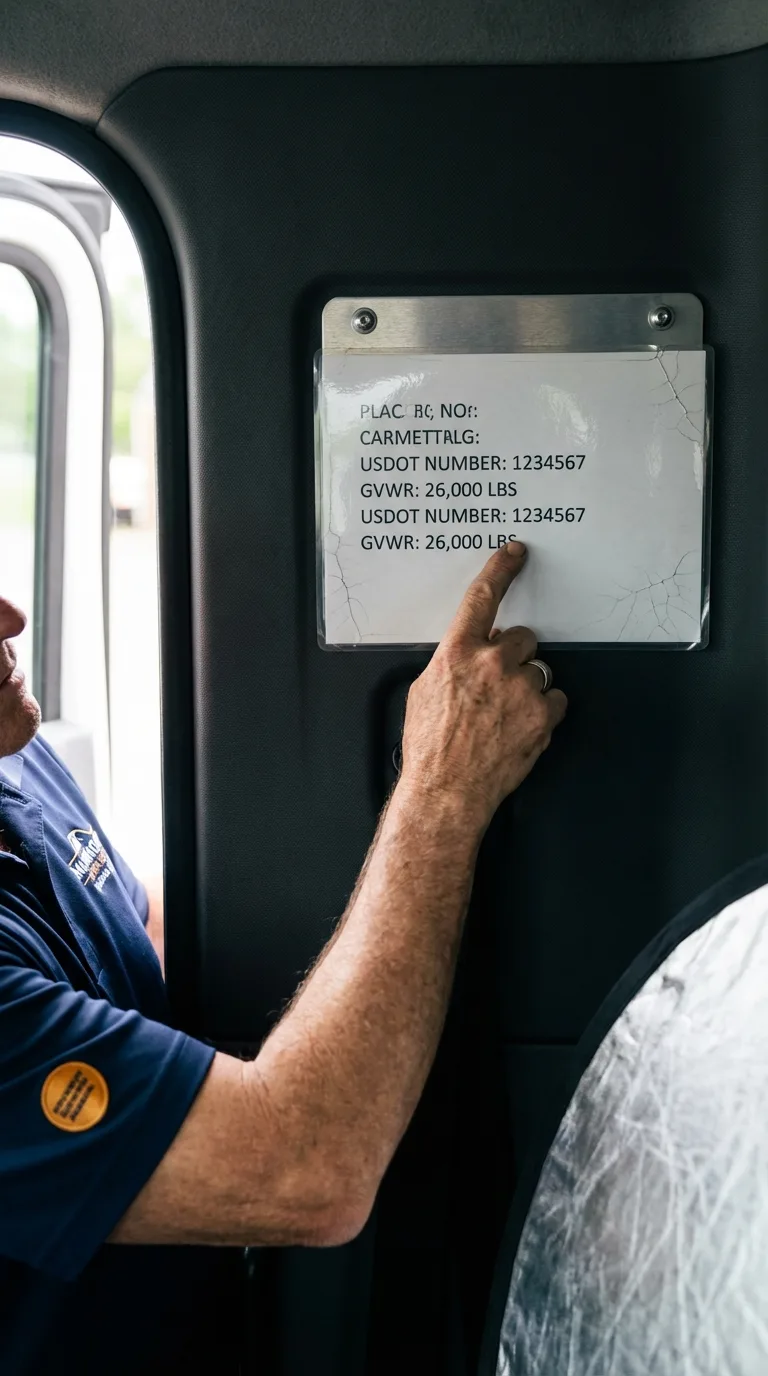 USDOT licensing placard verification in Donaldsonville